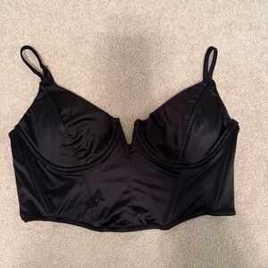 Garage Black Longline Bra with Underwire and Molded Cups